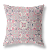 Love and Liberty Broadcloth Indoor Outdoor Pillow, Zippered, MutedPinkWhite
