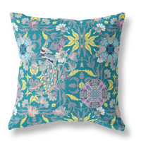Everest Peacock Broadcloth Indoor Outdoor Pillow, Zippered, GreenYellow