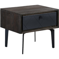 Cross Solid Oak and Metal Nightstand
