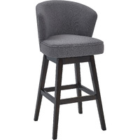 Brandy 26" Counter Height Wood Swivel Barstool in Espresso Finish with Grey Fabric