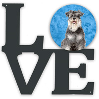 Blue Schnauzer Metal Wall Artwork LOVE KJ1228BUWALV