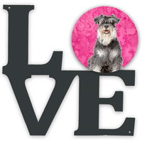 Pink Schnauzer Metal Wall Artwork LOVE KJ1228PKWALV