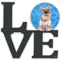 Blue Schnauzer Metal Wall Artwork LOVE KJ1229BUWALV