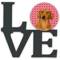 Dachshund Hearts Love and Valentine's Day Portrait Metal Wall Artwork LOVE LH9132WALV