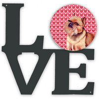 Brussels Griffon Hearts Love and Valentine's Day Portrait Metal Wall Artwork LOVE LH9134WALV