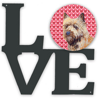 Cairn Terrier Hearts Love and Valentine's Day Portrait Metal Wall Artwork LOVE LH9140WALV