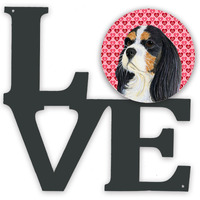 Cavalier Spaniel Hearts Love and Valentine's Day Portrait Metal Wall Artwork LOVE LH9144WALV