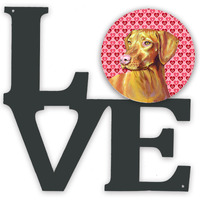 Vizsla Hearts Love and Valentine's Day Portrait Metal Wall Artwork LOVE LH9145WALV