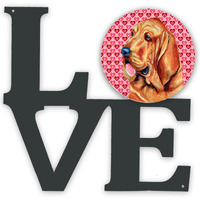 Bloodhound Hearts Love and Valentine's Day Portrait Metal Wall Artwork LOVE LH9151WALV