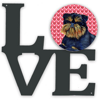 Brussels Griffon Hearts Love and Valentine's Day Portrait Metal Wall Artwork LOVE LH9163WALV