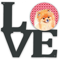 Pomeranian Hearts Love and Valentine's Day Portrait Metal Wall Artwork LOVE LH9170WALV