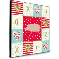 English Large White Pig Love Artwork Wall Panel CK5365UP88