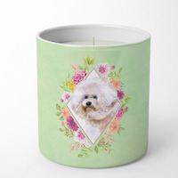 Bichon Fris? #1 Green Flowers 10 oz Decorative Soy Candle CK4279CDL