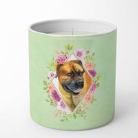 Borboel Mastiff Green Flowers 10 oz Decorative Soy Candle CK4281CDL