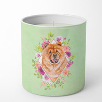 Chow Chow #1 Green Flowers 10 oz Decorative Soy Candle CK4291CDL