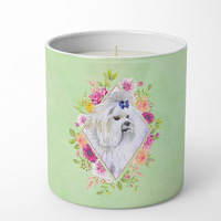 Maltese Green Flowers 10 oz Decorative Soy Candle CK4319CDL