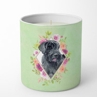 Giant Schnauzer Green Flowers 10 oz Decorative Soy Candle CK4338CDL