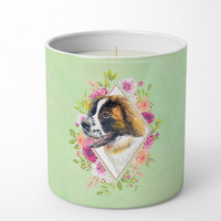 Saint Bernard #2 Green Flowers 10 oz Decorative Soy Candle CK4347CDL