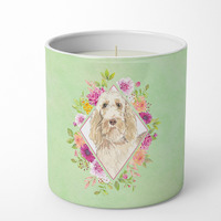 Spinone Italiano Green Flowers 10 oz Decorative Soy Candle CK4369CDL