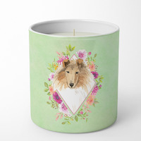Collie Green Flowers 10 oz Decorative Soy Candle CK4376CDL