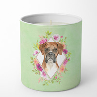 Boxer Green Flowers 10 oz Decorative Soy Candle CK4415CDL
