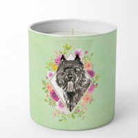 Bouvier des Flandres Green Flowers 10 oz Decorative Soy Candle CK4416CDL