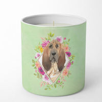 Bloodhound Green Flowers 10 oz Decorative Soy Candle CK4419CDL