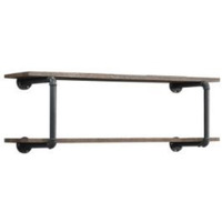 Wall Rack, Antique Oak & Sandy Gray Finish