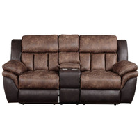 Loveseat w/Console (Motion), Toffee & Espresso Polished Microfiber