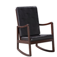 Rocking Chair, Dark Brown PU & Espresso Finish