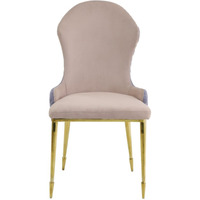 Side Chair (Set-2), Tan, Lavender Fabric & Gold