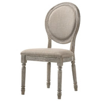 Side Chair, Tan Fabric & Salvaged Light Oak Finish
