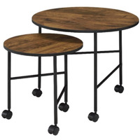 2Pc Pk Nesting Tables, Vintage Oak