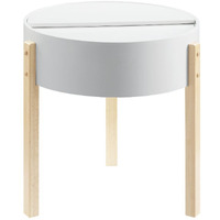 End Table, White & Natural