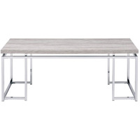 Coffee Table, Natural Oak & Chrome