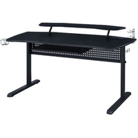 Gaming Table w/USB Port, Black Finish