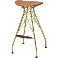Bar Stool (Set-2), Whiskey PU & Gold