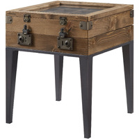 Accent Table, Rustic Oak & Matte Gray