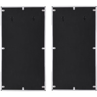 Wall Accent Mirror (Set-2), Mirrored, Natural Oak & Chrome