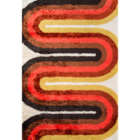 Novogratz Retro RET-2 Red Retro Wave 5' X 7'6"