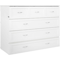 Deerfield Murphy Bed Chest Full White with Charging Station
