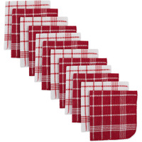 J&M Red Waffle Weave Dishcloth (Set of 12)