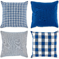 DII Assorted Navy/Off White Pillow Cover 18x18 Set/4