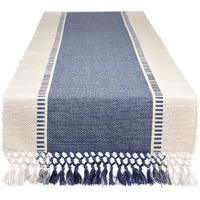 DII French Blue Dobby Stripe Table Runner 13x72
