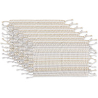 DII Natural Tonal Stripe With Fringe Placemat (Set of 6)