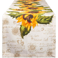 DII Rustic Sunflowers Printed Table Runner 14x108