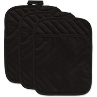 DII Black Quilted Potholder Set/3