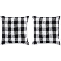 DII Black/White Buffalo Check Pillow Cover 20x20 Set/2
