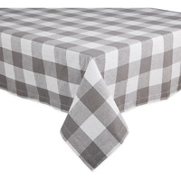 DII Gray & White Buffalo Check Tablecloth 60x84