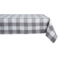 DII Gray & White Buffalo Check Tablecloth 60x104